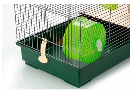 Клетка для грызунов COMFY by AQUAEL ASTRO NATURE / прут: эмаль серебристая; поддон: темно-зеленый